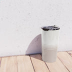 Retro Neutral Minimalist Stripes Travel Mug Gallery Image 4