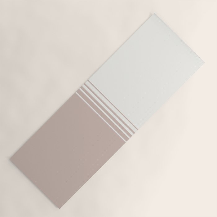 Retro Neutral Minimalist Stripes Yoga Mat Gallery Image 1