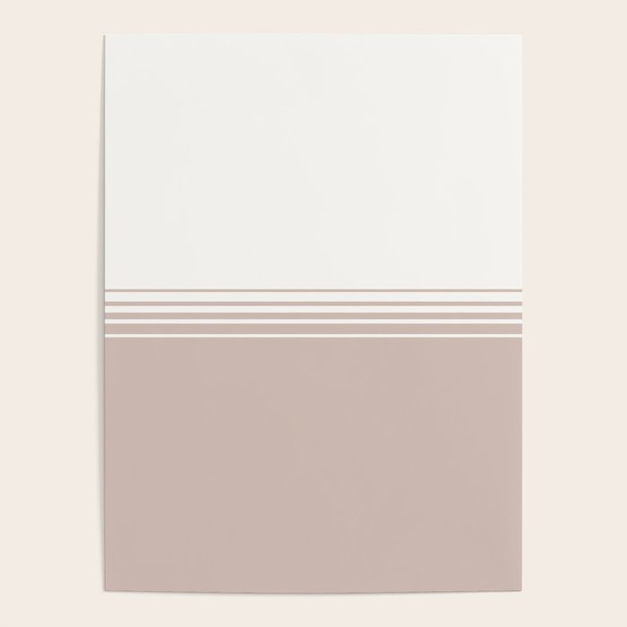 Retro Neutral Minimalist Stripes Poster Gallery Image 4