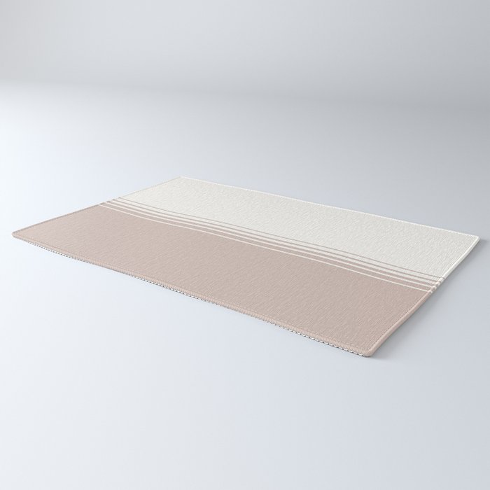 Retro Neutral Minimalist Stripes Rug Gallery Image 3