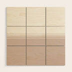 Retro Neutral Minimalist Stripes Wood Wall Art Gallery Image 1