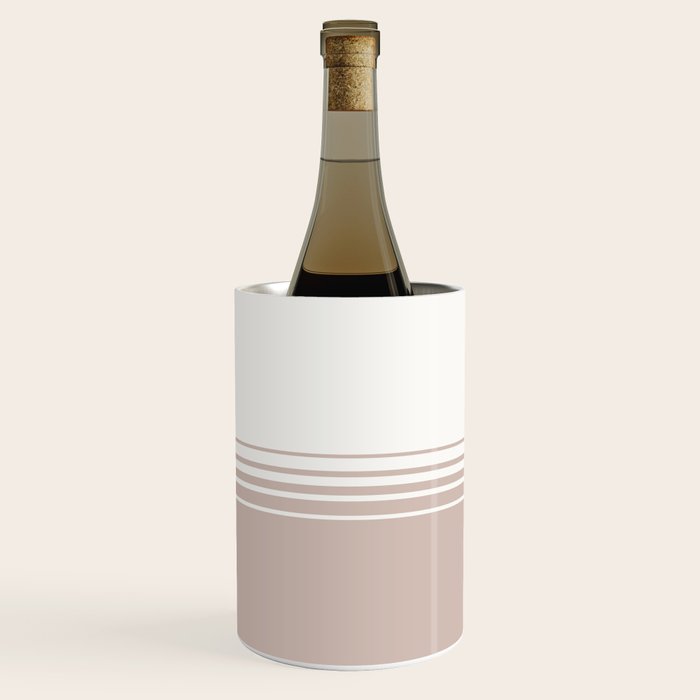 Retro Neutral Minimalist Stripes Wine Chiller Gallery Image 3