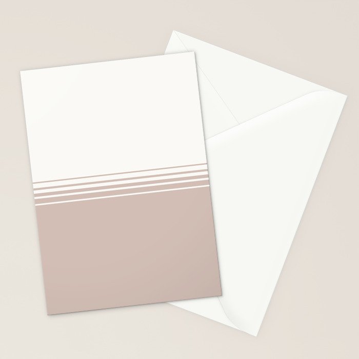 Retro Neutral Minimalist Stripes Stationery Card Gallery Image 2