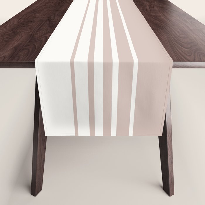 Retro Neutral Minimalist Stripes Table Runner Gallery Image 1