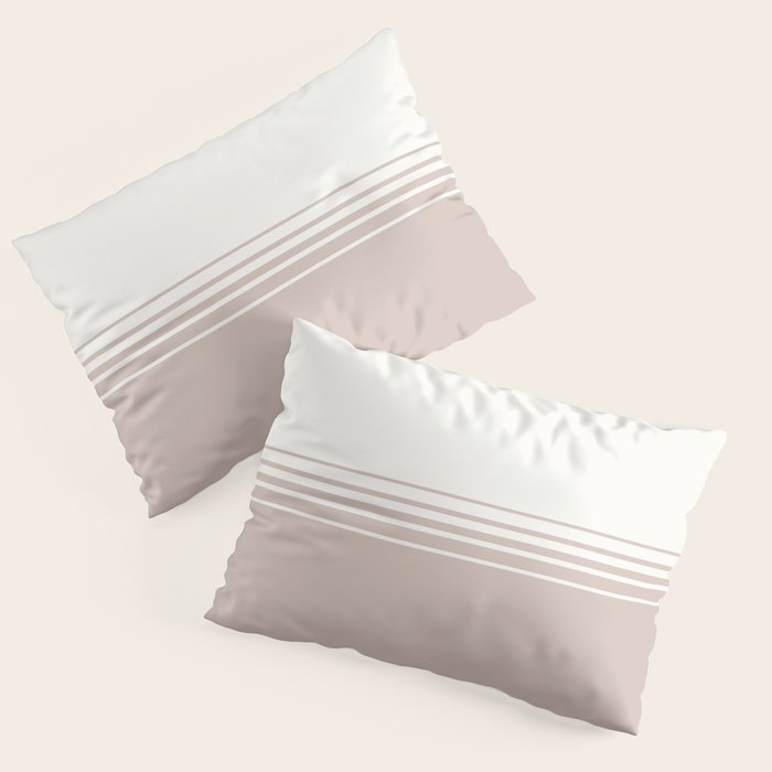 Retro Neutral Minimalist Stripes Pillow Sham Gallery Image 1