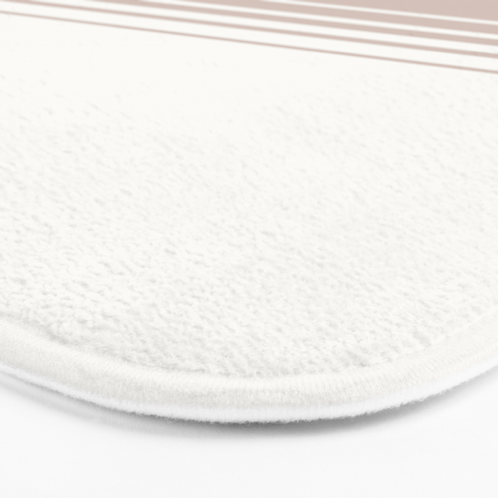 Retro Neutral Minimalist Stripes Bath Mat Gallery Image 3