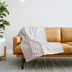 Retro Neutral Minimalist Stripes Throw Blanket Gallery Image 1