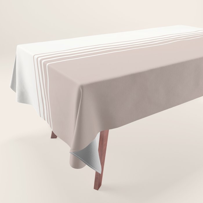 Retro Neutral Minimalist Stripes Tablecloth Gallery Image 1