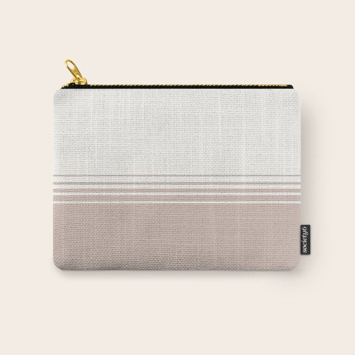 Retro Neutral Minimalist Stripes Carry All Pouch Gallery Image 1