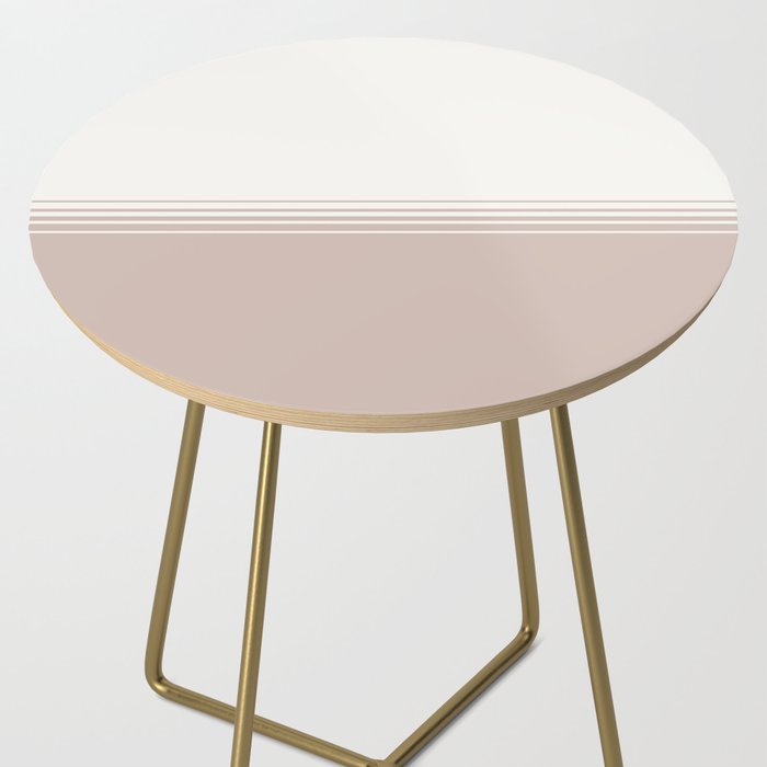 Retro Neutral Minimalist Stripes Side Table Gallery Image 2