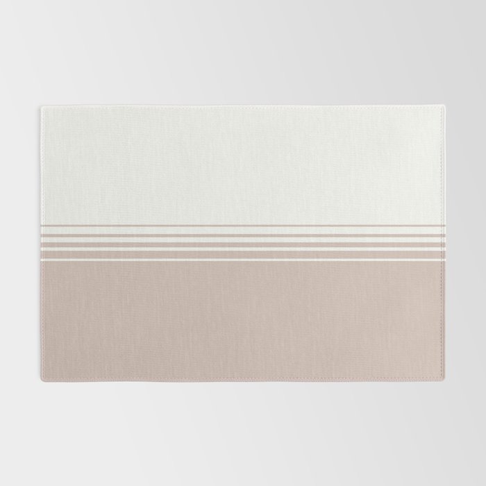 Retro Neutral Minimalist Stripes Rug Gallery Image 2