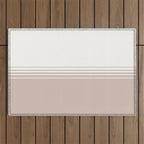 Retro Neutral Minimalist Stripes Outdoor Rug Gallery Image 1