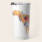 Yellow Dog Lab Buoy Beach Dog Watercolor Travel Mug Gallery Image 3