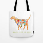 Yellow Dog Lab Buoy Beach Dog Watercolor Tote Bag Gallery Image 1