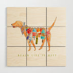 Yellow Dog Lab Buoy Beach Dog Watercolor Wood Wall Art Gallery Image 1