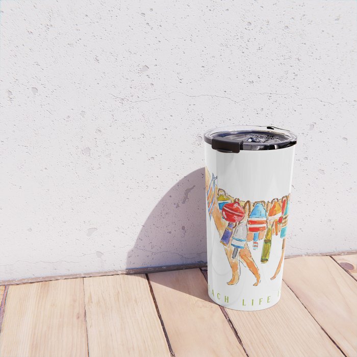 Yellow Dog Lab Buoy Beach Dog Watercolor Travel Mug Gallery Image 4