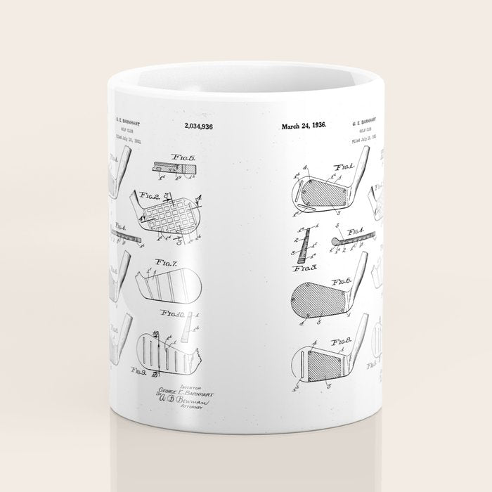 Golf Clubs Patent - Golfing Art - Antique Coffee Mug Gallery Image 4