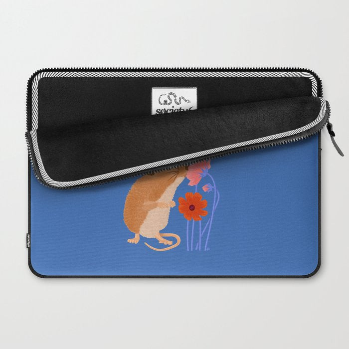 Meadow Mouse and Cosmos Blooms Laptop Sleeve Gallery Image 2