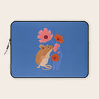 Meadow Mouse and Cosmos Blooms Laptop Sleeve Gallery Image 1