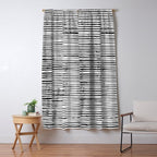 Rustic, Abstract Stripes Pattern, Black and White Window Curtain Gallery Image 5