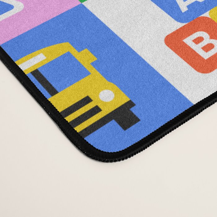 Colorful back to school geometric mosaic pattern Desk Mat Gallery Image 4