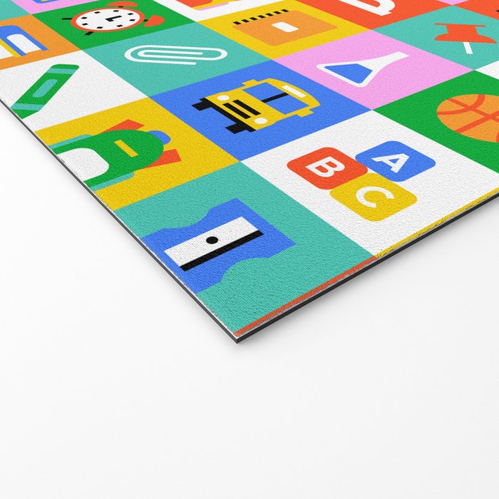 Colorful back to school geometric mosaic pattern Welcome Mat Gallery Image 2