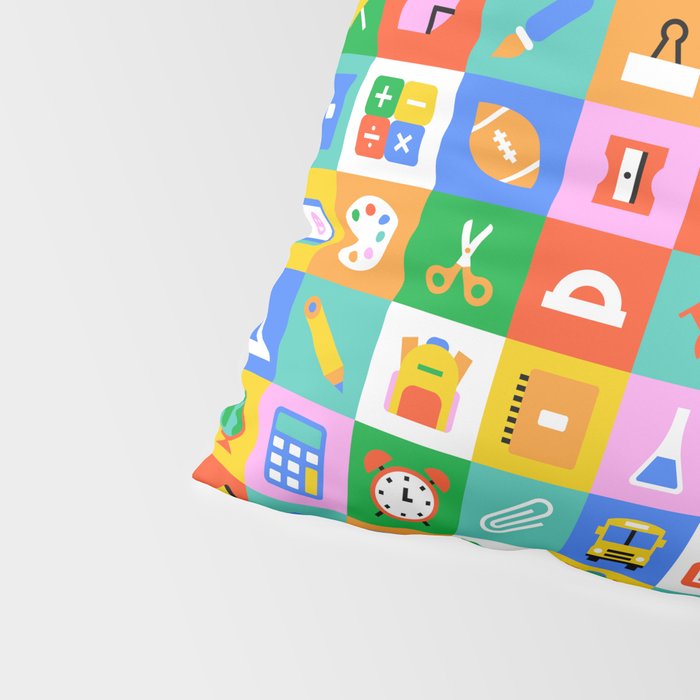Colorful back to school geometric mosaic pattern Pillow Sham Gallery Image 4