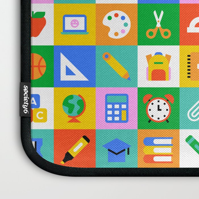 Colorful back to school geometric mosaic pattern Laptop Sleeve Gallery Image 3