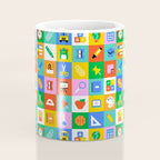 Colorful back to school geometric mosaic pattern Coffee Mug Gallery Image 4