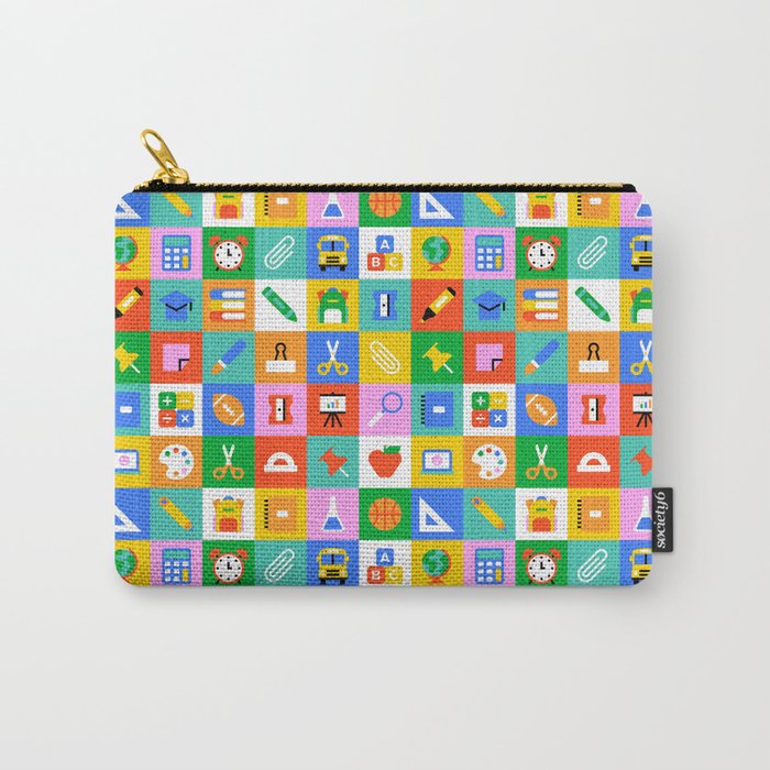 Colorful back to school geometric mosaic pattern Carry All Pouch Gallery Image 1