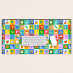 Colorful back to school geometric mosaic pattern Desk Mat Gallery Image 1
