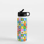Colorful back to school geometric mosaic pattern Water Bottle Gallery Image 1