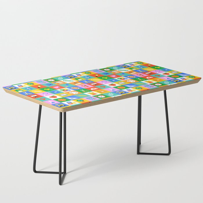 Colorful back to school geometric mosaic pattern Coffee Table Gallery Image 1