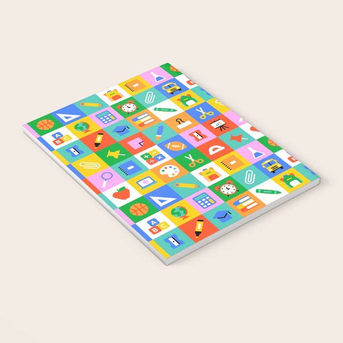 Colorful back to school geometric mosaic pattern Notebook Gallery Image 3