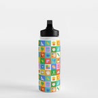 Colorful back to school geometric mosaic pattern Water Bottle Gallery Image 3