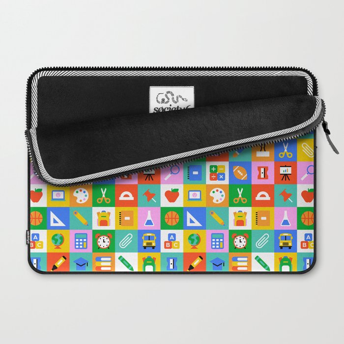 Colorful back to school geometric mosaic pattern Laptop Sleeve Gallery Image 2