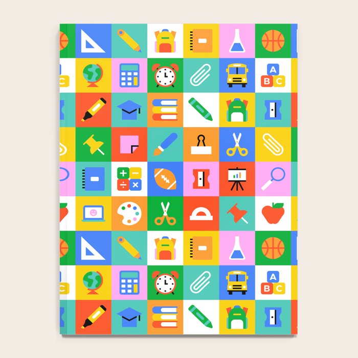 Colorful back to school geometric mosaic pattern Notebook Gallery Image 4