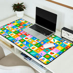 Colorful back to school geometric mosaic pattern Desk Mat Gallery Image 2