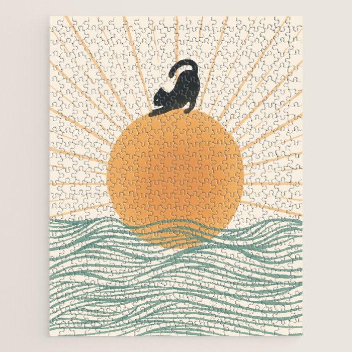 Good Morning Meow 7 Sunny Day Ocean  Jigsaw Puzzle Gallery Image 1