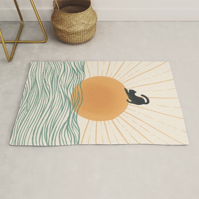 Good Morning Meow 7 Sunny Day Ocean  Rug Gallery Image 1