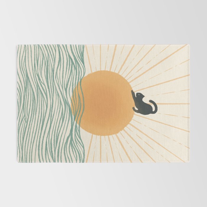 Good Morning Meow 7 Sunny Day Ocean  Rug Gallery Image 2