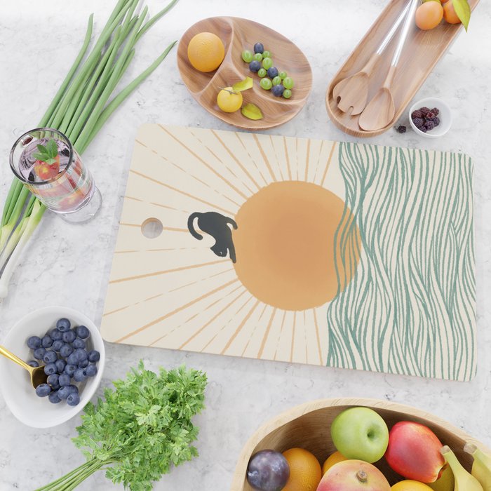 Good Morning Meow 7 Sunny Day Ocean  Cutting Board Gallery Image 2