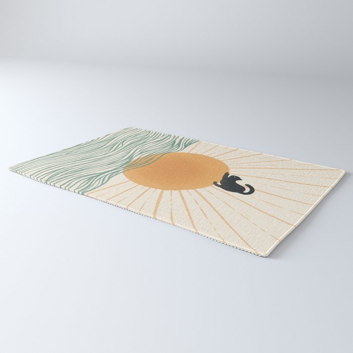 Good Morning Meow 7 Sunny Day Ocean  Rug Gallery Image 3