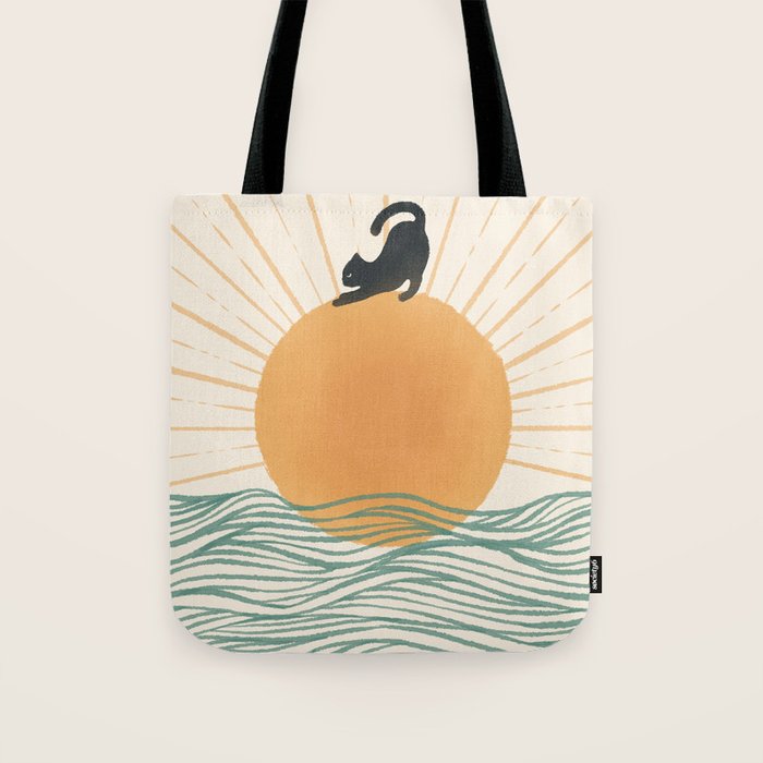 Good Morning Meow 7 Sunny Day Ocean  Tote Bag Gallery Image 1