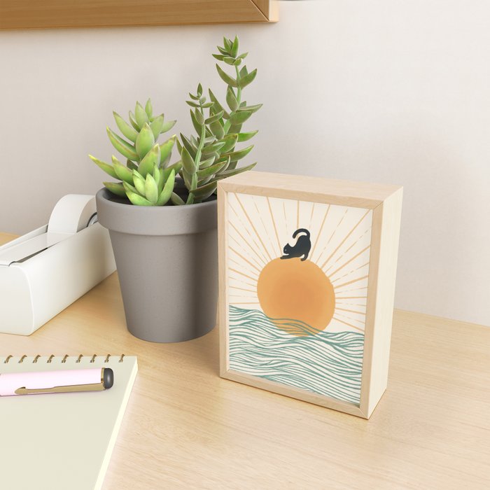 Good Morning Meow 7 Sunny Day Ocean  Mini Art Print Gallery Image 2