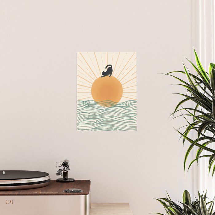 Good Morning Meow 7 Sunny Day Ocean  Poster Gallery Image 2