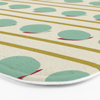 Chartreuse and Mint Green Modern Circles and Lines Bath Mat Gallery Image 3