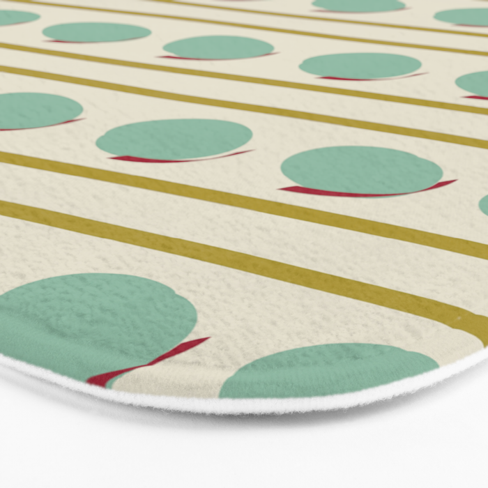 Chartreuse and Mint Green Modern Circles and Lines Bath Mat Gallery Image 3