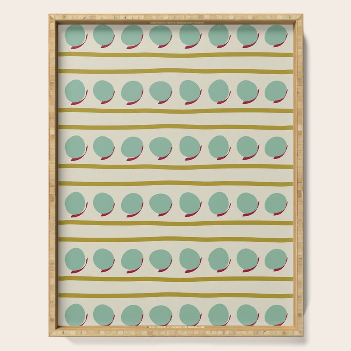 Chartreuse and Mint Green Modern Circles and Lines Serving Tray Gallery Image 1