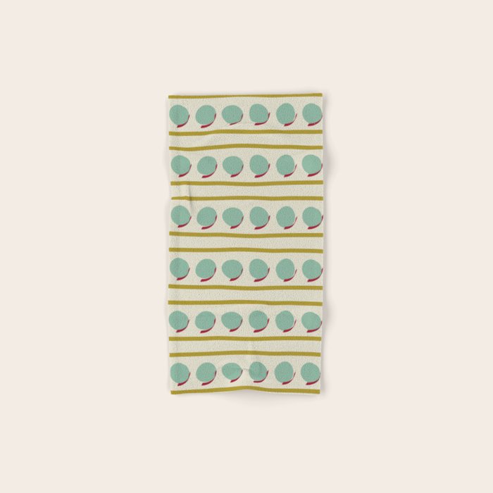 Chartreuse and Mint Green Modern Circles and Lines Bath Towel Gallery Image 1